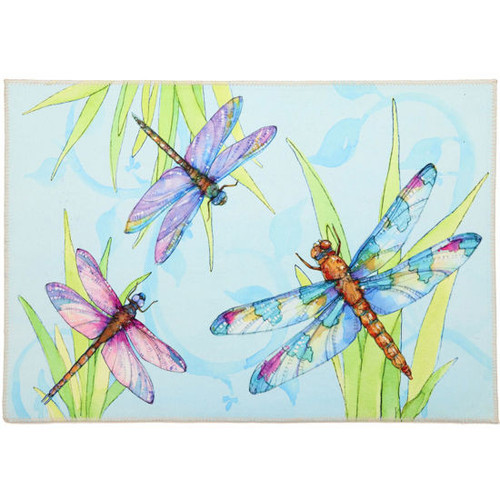 Olivia's Home Crystal Dragonflies Ultra Thin Accent Rug