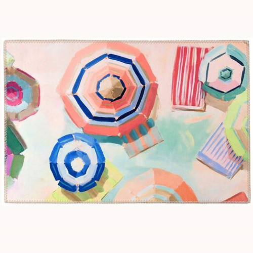 Homefries Beach Umbrellas In The Sand Ultra Thin Accent Rug
