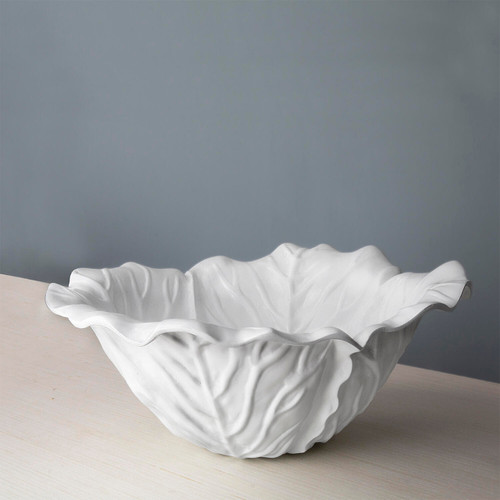 Beatriz Ball Vida White Large Lettuce Shaped Serving Salad Bowl