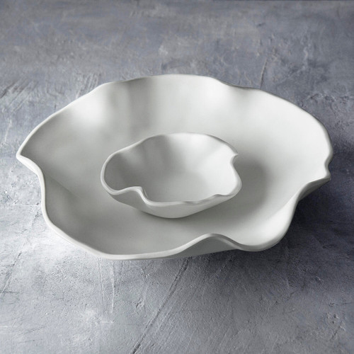 Beatriz Ball Vida Nube White Shaped Chip & Dip 2 Dish Set