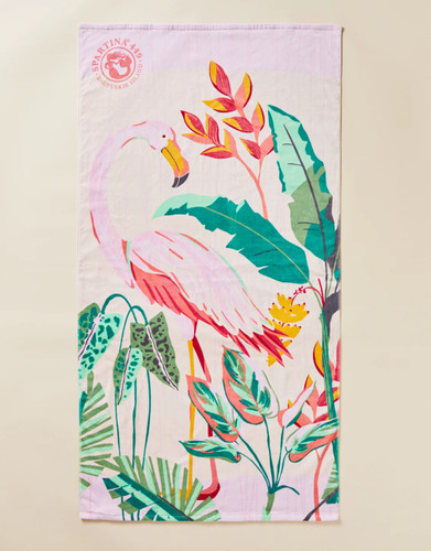 Spartina 449 Pink Tropic Flamingo Beach Towel