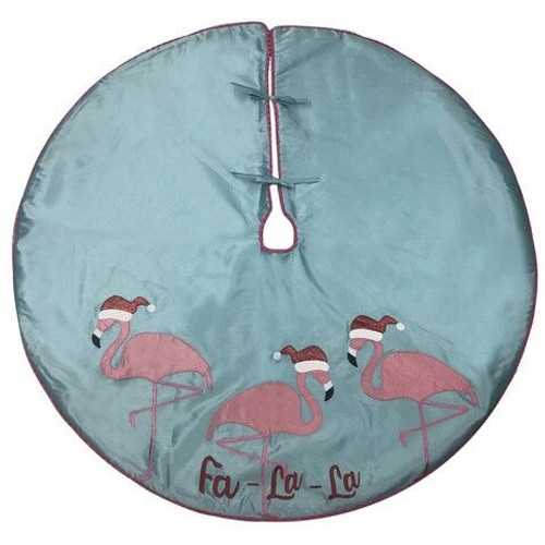 Fancy That Fa-La-La Flamingo Christmas Tree Skirt Fancy That Fa-La-La Flamingo Christmas Tree Skirt