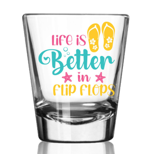 One Brilliant Gift Color Printed Life Is Better In Flip Flops Glass  
