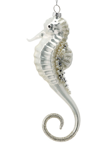 Regency Long Seahorse Glass Ornament