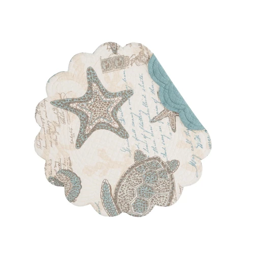C & F Amber Sands Sealife Reversible Round Placemat