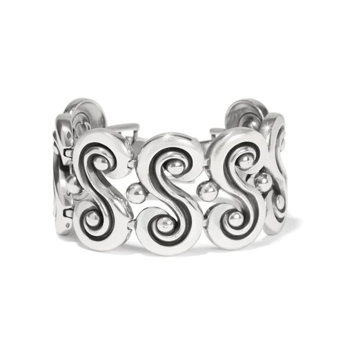 Brighton Contempo Moda Grand Wide Scroll Silver Bracelet