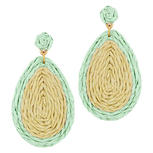 What's Hot Natural Rattan Color Edge Teardrop Earrings
