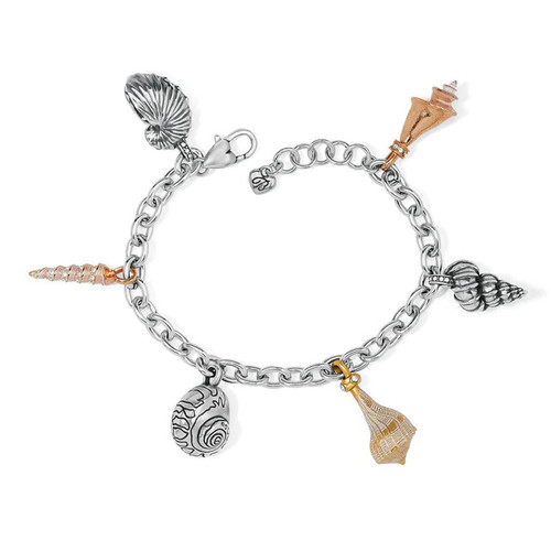 Brighton Shells Around The World Three Tone Charm Bracelet