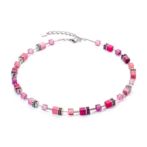 Coeur De Lion Iconic Viva Magenta Pink GeoCUBE® Crystal Necklace