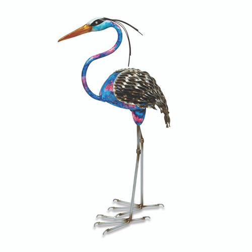 Tabletop Colorful Blue Heron Tall Metal Art Figurine Tabletop Colorful Blue Heron Tall Metal Art Figurine