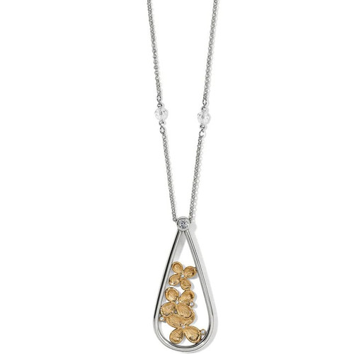 Brighton Everbloom Teardrop Two Tone Flowers Necklace