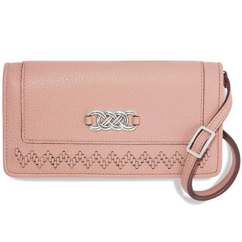 Brighton Inerlock Rockmore Pink Sand Crossbody Organizer Wallet