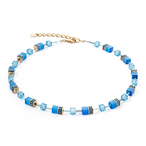 Coeur De Lion Iconic Mono Blue GeoCUBE® Crystal Necklace