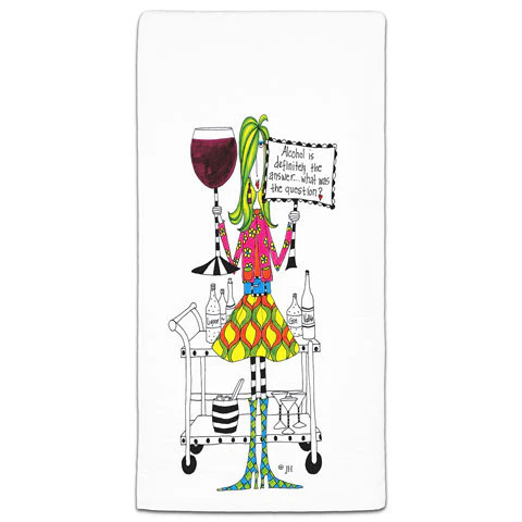 CJ Bella Alcohol The Answer Flour Sack Towel