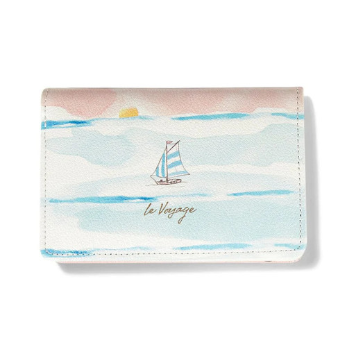 Brighton Voyager Ocean Sailboat Scene Small Leather Wallet