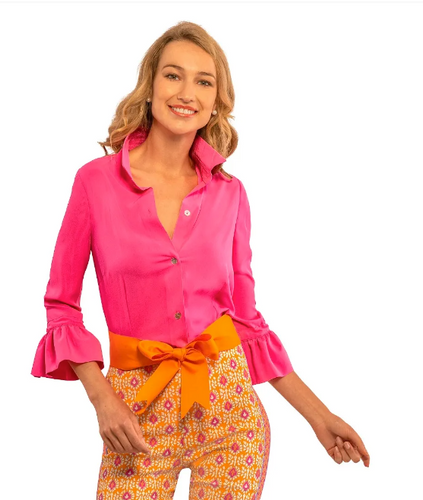 Gretchen Scott Priss Ruffle Sleeve Blouse