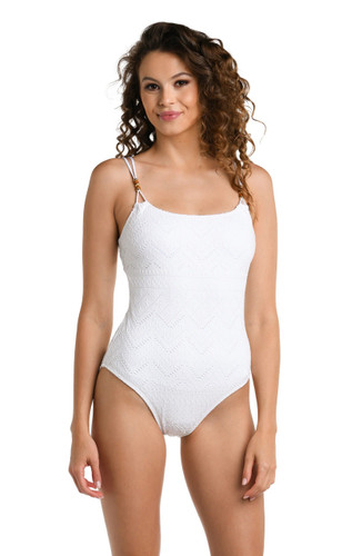 La Blanca Saltwater Sands White Mio Lingere One Piece Swimsuit