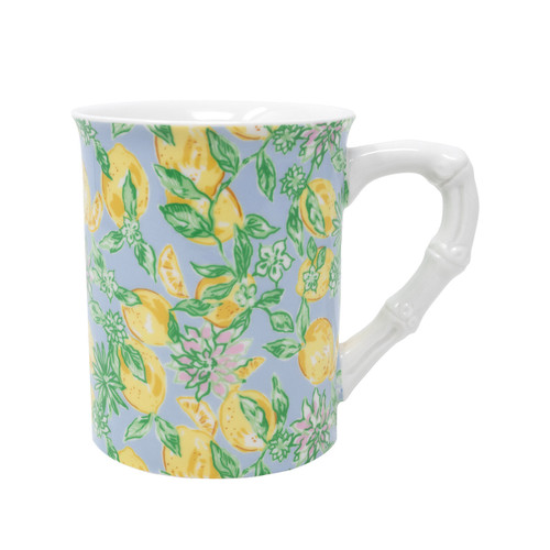 Lilly Pulitzer Ceramic Bamboo Handle Coffee Mug