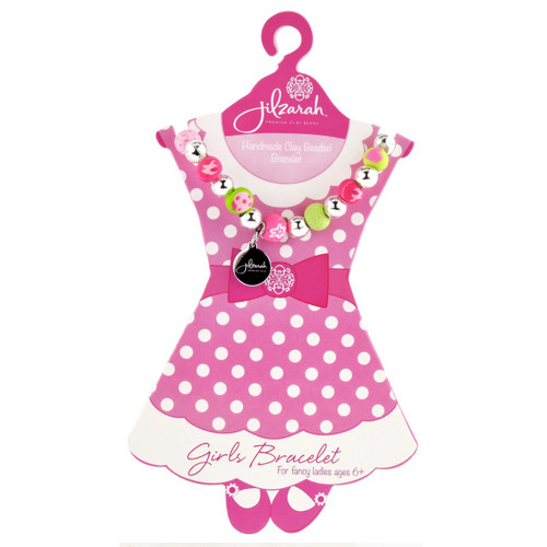 Jilzarah Girl's Dress Carded Clay Bead Bracelet