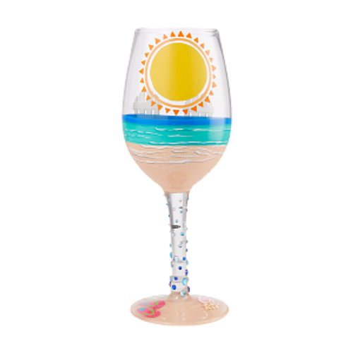 Lolita Sun On The Beach Wine Glass