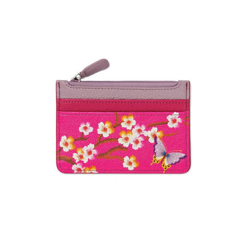 Brighton Kyoto In Bloom Pink Leather Card Case  