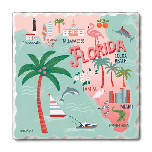 Thirtystone State Of Florida 4 Pack Coaster Set