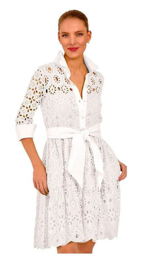Gretchen Scott La Di Da White Eyelet Little Bo Peep Dress  