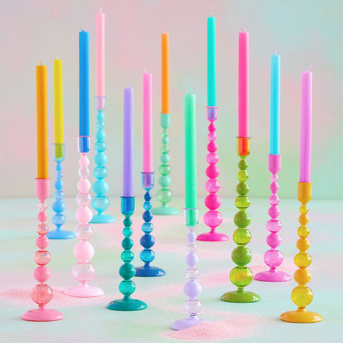 Glitterville Sugar Plum Glass Finial 10 3/4" Bubble Candle Holder Candlestick Glitterville Sugar Plum Glass Finial 10 3/4" Bubble Candle Holder Candlestick