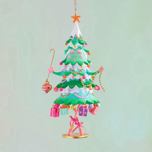 Glitterville Pinsey On The Point Resin Decorated Pine Tree Christmas Tree Ornament Glitterville Pinsey On The Point Resin Decorated Pine Tree Christmas Tree Ornament