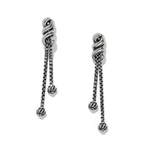 Brighton Interlock Twist Post Drop Silver Earrings