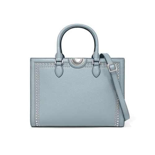 Brighton Jaxon Cloud Blue Leather Tote Purse