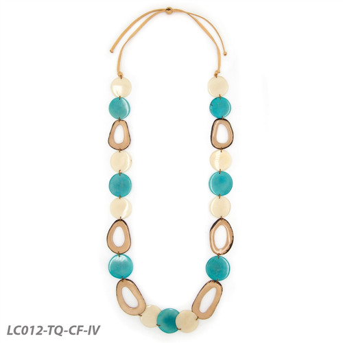 Romina Necklace blue tan