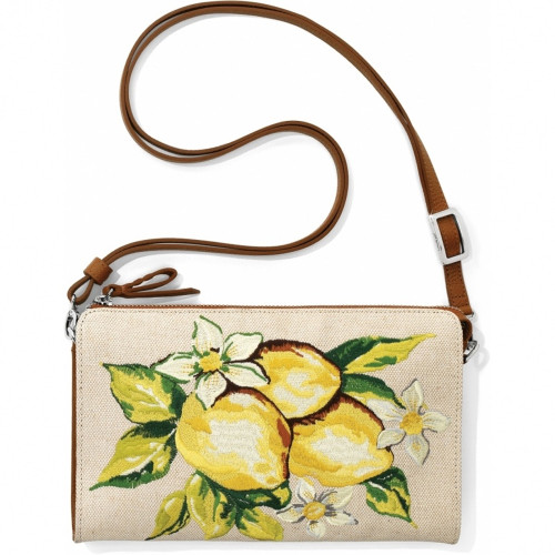 Brighton Bella Lemon Organizer Crossbody Clutch Purse