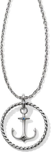 Brighton Blue Water Ring Float Anchor Silver Convertible Necklace