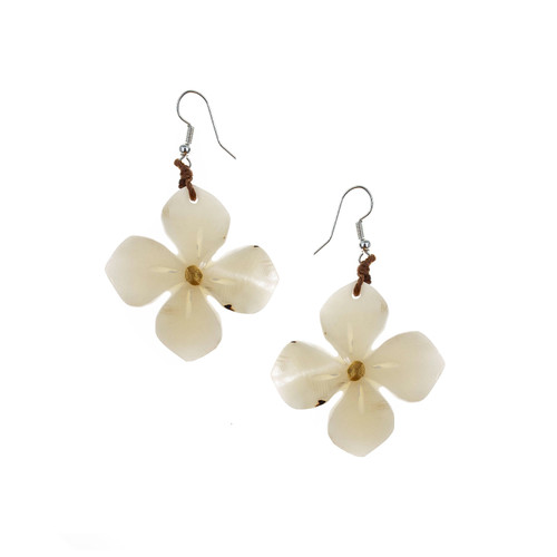 Hibiscus Flower Earrings cream