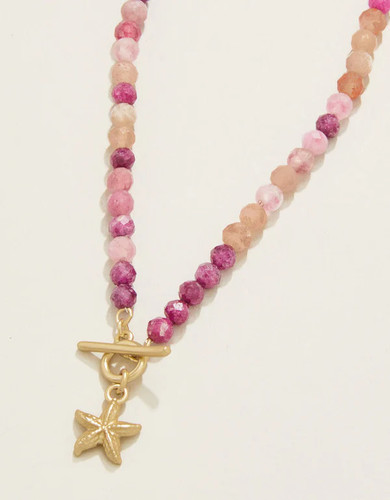 Spartina 449 Calm Waters Starfish Ruby Sunstone Beaded Necklace