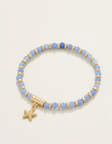 Spartina 449 Calm Waters Starfish Blue Aventurine Beaded Stretch Bracelet