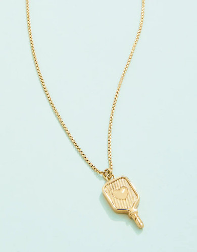 Spartina 449 Pickleball Paddle Pendant Gold Necklace