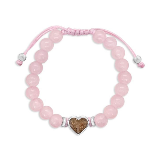 Dune Jewelry Beach Sand Heart Rose Quartz Beaded Bracelet