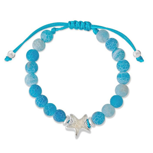 Dune Jewelry Beach Sand Starfish Weathered Agate Beaded Bracelet