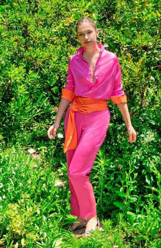 Gretchen Scott Mix Master Solid Poly Silk Shirt Top