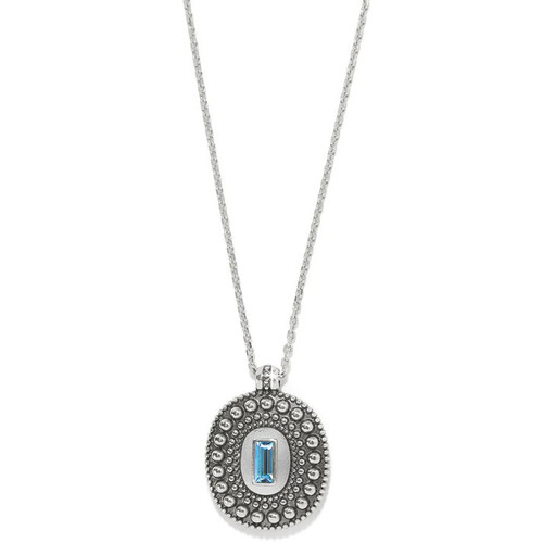 Brighton Pretty Tough Aquamarine Crystal Silver Necklace