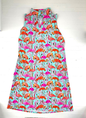 Southwind Tropical Flamingos Avalon Sleeveless Dress
