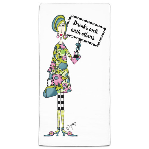 CJ Bella Drinks Well With Others Flour Tack Towel