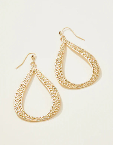 Spartina 449 Penelope Textured Teardrop Gold Hoop Earrings