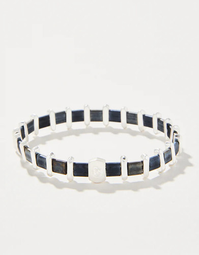 Spartina 449 Tila Grey Blue Silver Stretch Bracelet