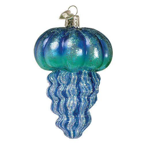 Old World Christmas Blue Jellyfish Glass Tree Ornament Old World Christmas Blue Jellyfish Glass Tree Ornament