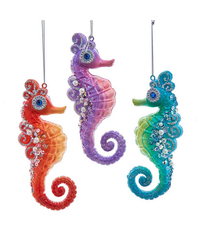 Kurt Adler Embellished Seahorse Glass Ornament