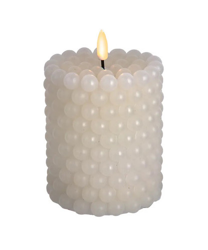 Kurt Adler LED Flame Flicker Bubble Ivory Candle