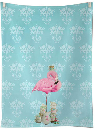 Green Box Flamingo Tea Time Kitchen Towel